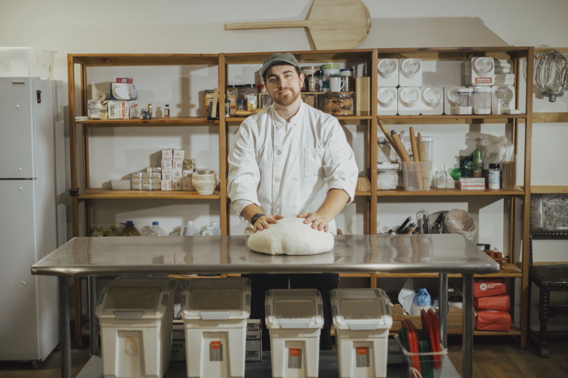Baker shaping dough
